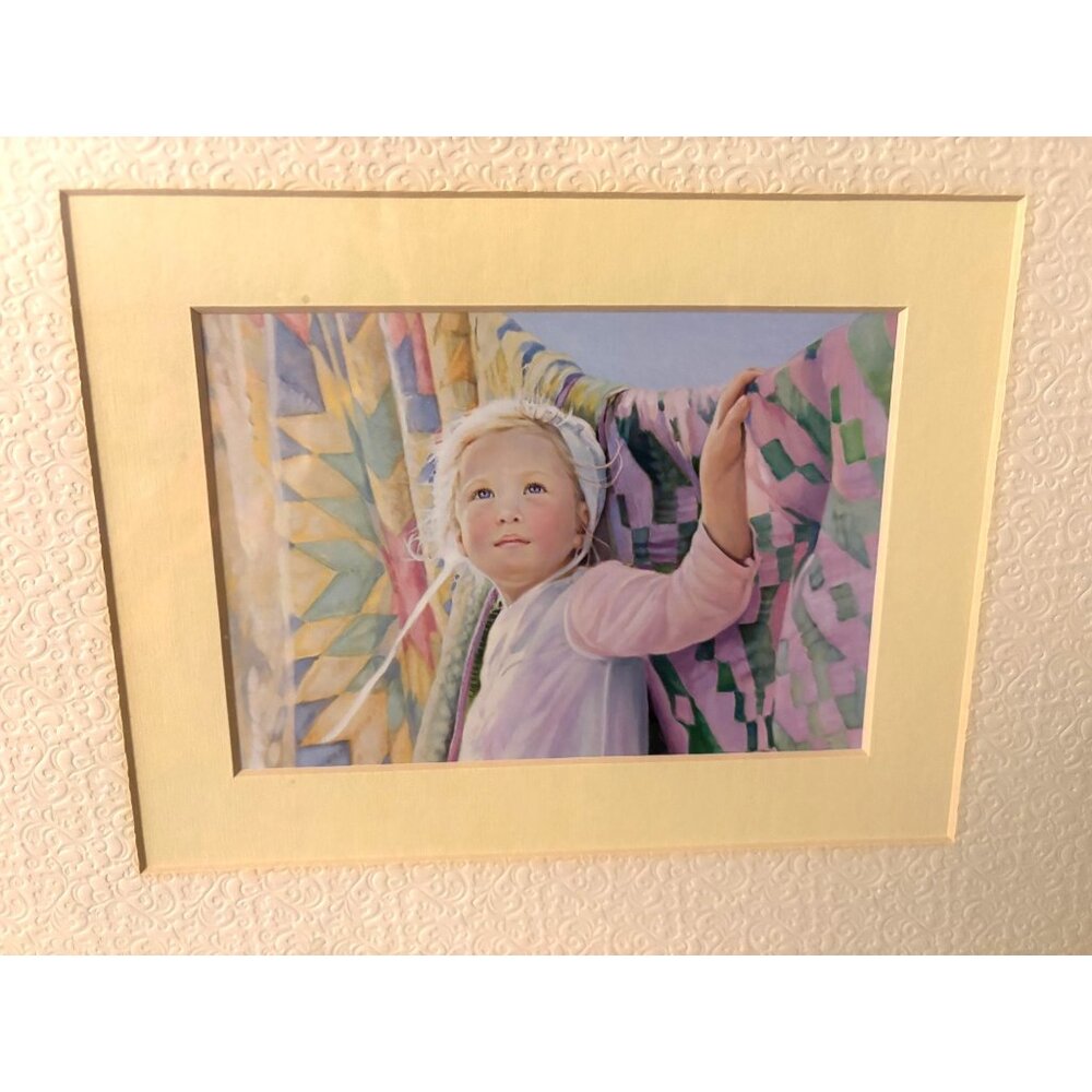 2 Nancy Noels ( NA Noel )  Amish Children Framed and Matted Prints 16 x 13"  # 3